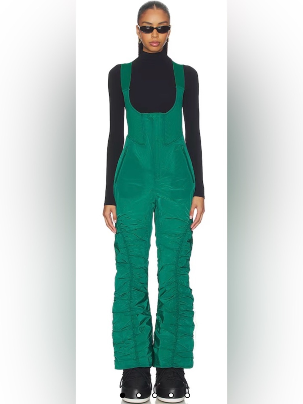 Free People Movement Lift Laugh Love Ski Bib Green Glow Size Small NWT